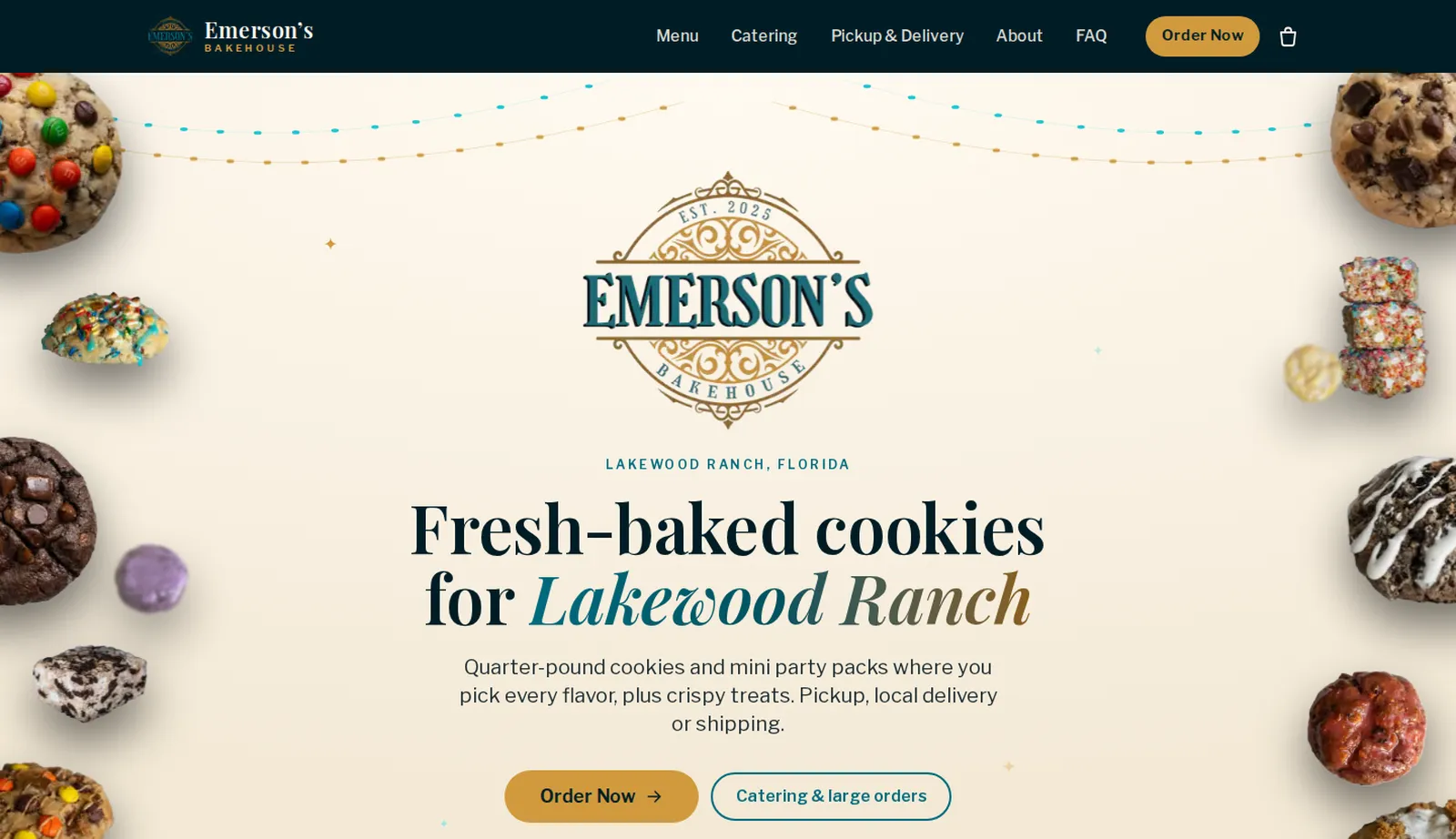 Emerson's Bakehouse website on desktop